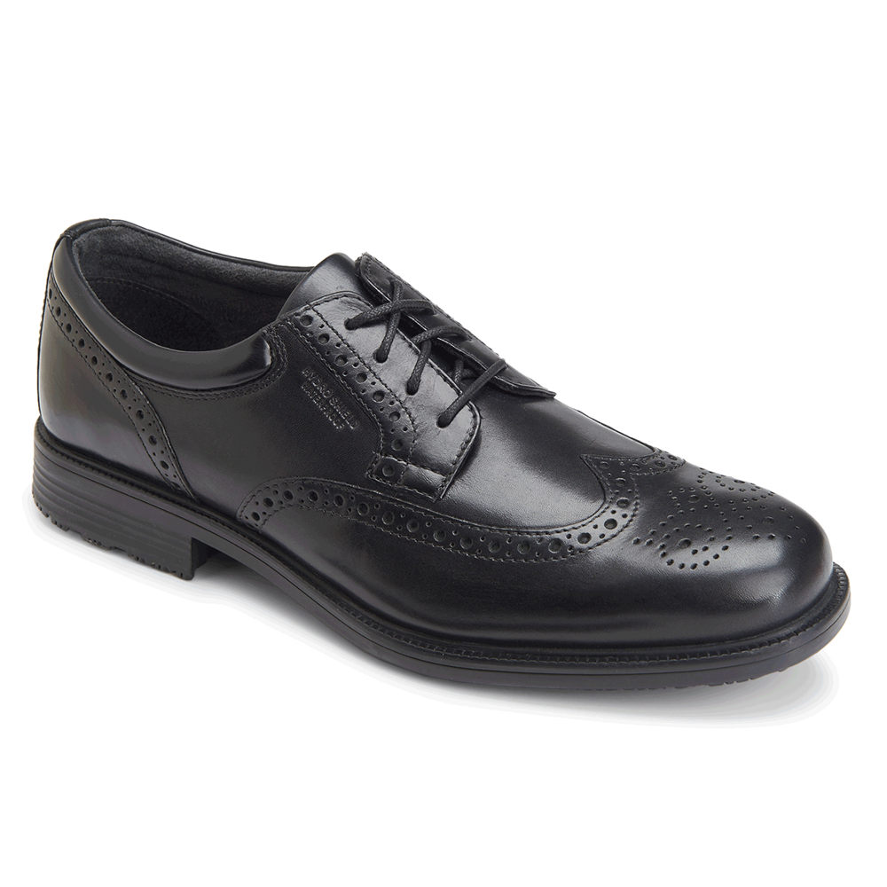 Rockport Singapore Mens Dress Shoes - Lead the Pack Waterproof Wingtip Black - OW5630982